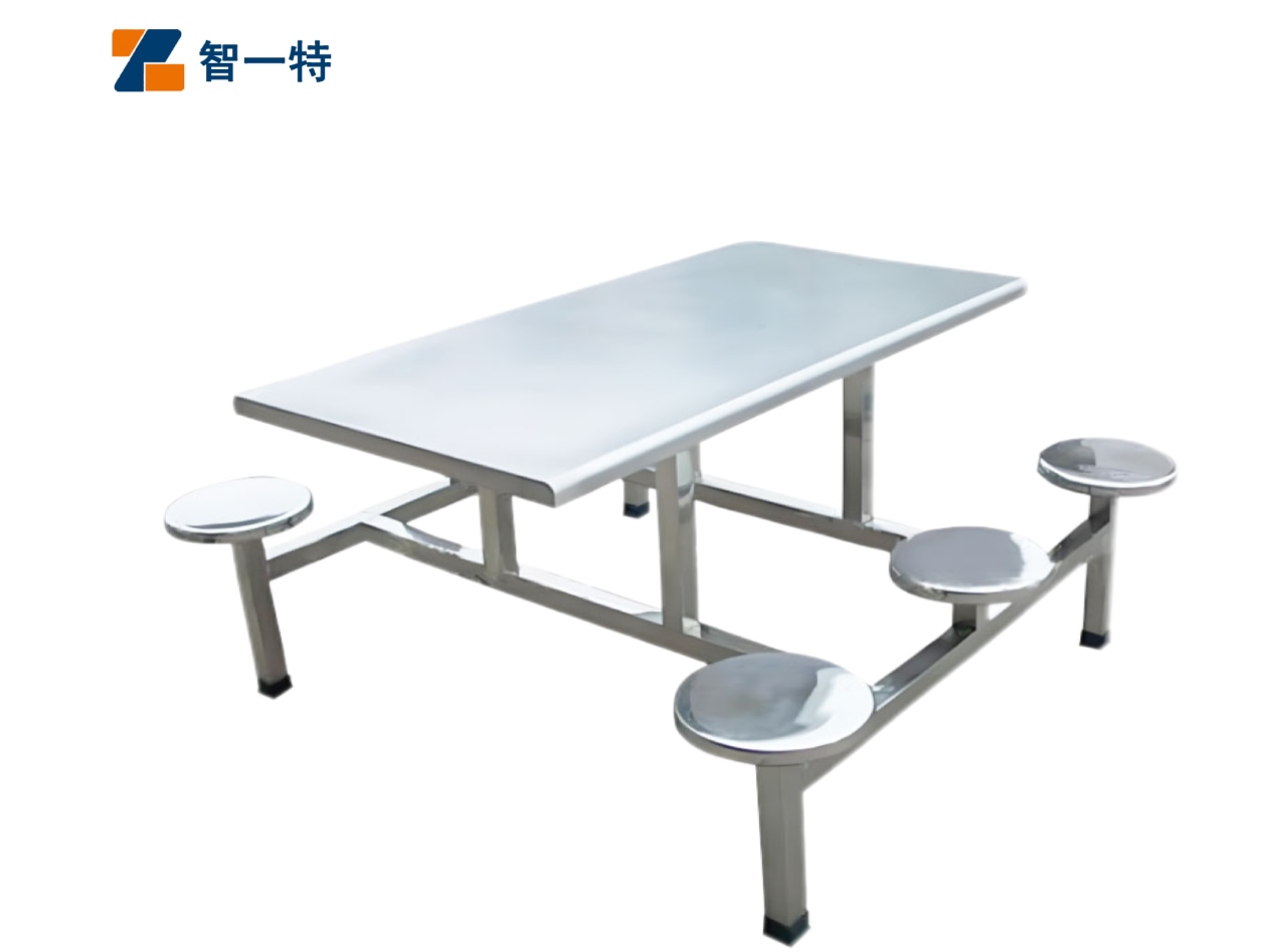 全不锈钢六人餐桌椅